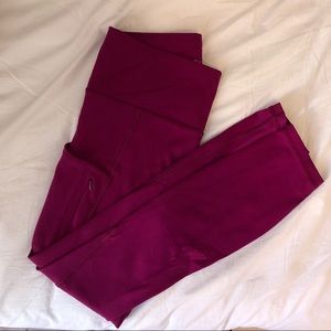 Athleta Hot Pink Leggings with Pockets and Zippers